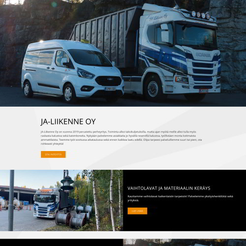 Nettisivut  yritykselle JA-Liikenne Oy